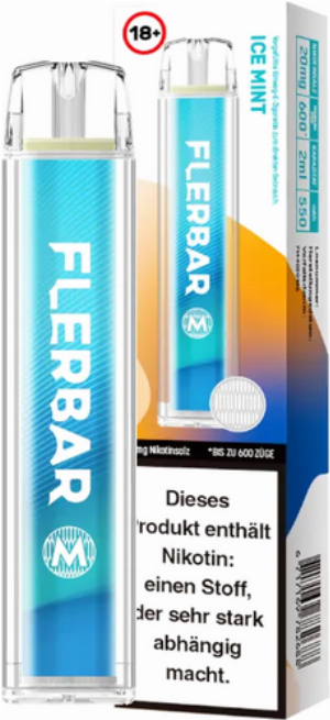 Flerbar 600 ICE MINT Einweg E-Zigarette, 20mg Ice Mint 20mg