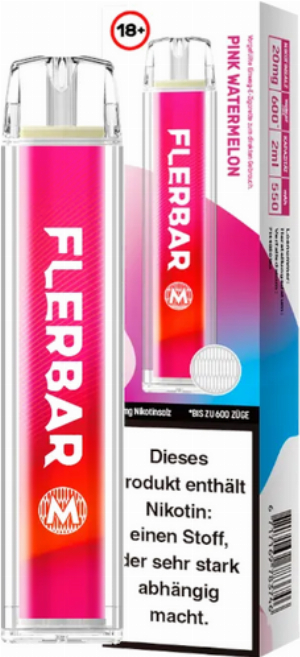 Flerbar 600 Einweg E-Zigarette Pink Watermelon 20mg 
