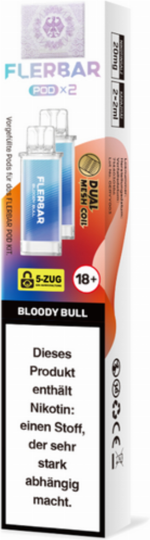 Flerbar Pod Bloody Bull Prefilled Pods 2x2ml 20mg