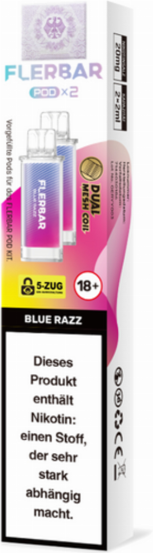 Flerbar Pod Blue Razz Prefilled Pods 2x2ml 20mg