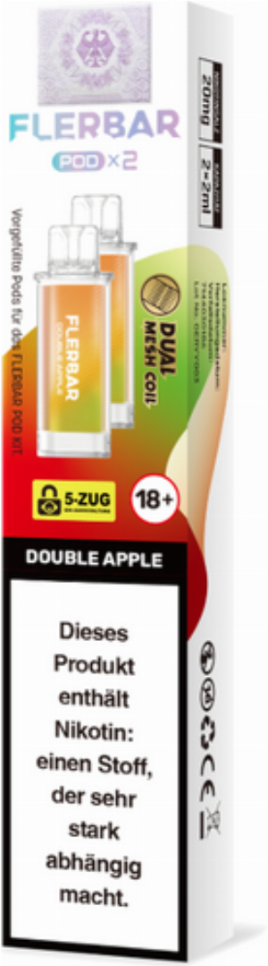 Flerbar Pod Double Appele Prefilled Pods 2x2ml 20mg