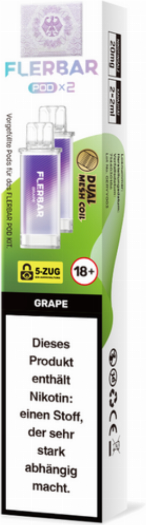 Flerbar Pod Grape Prefilled Pods 2x2ml 20mg