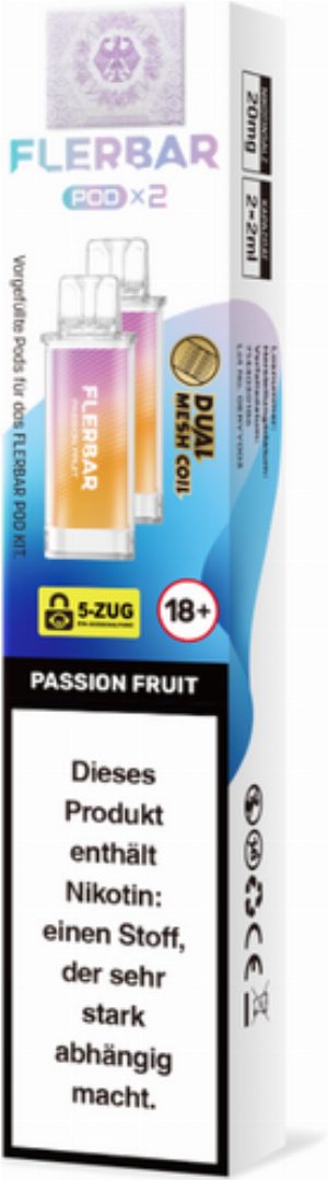 Flerbar Pod Passion Fruit Prefilled Pods 2x2ml 20mg
