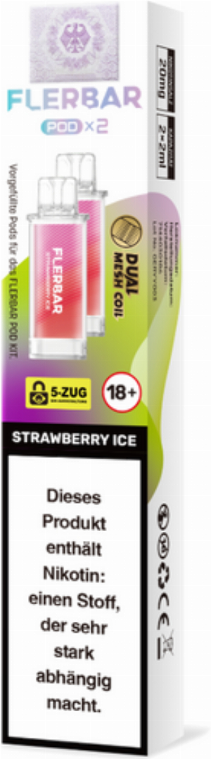 Flerbar Pod Strawberry Ice Prefilled Pods 2x2ml 20mg