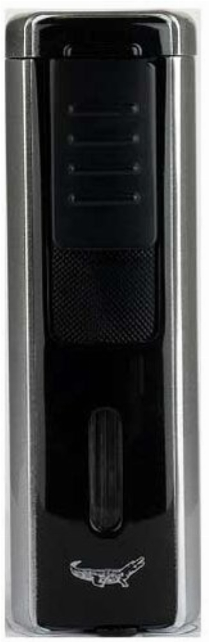 Formula Zigarrenfeuerzeug Crocodile Jet 3-fach Silber-Schwarz