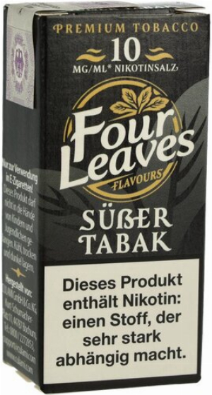 Four Leaves Nikotinsalzliquid Süßer Tabak 10mg