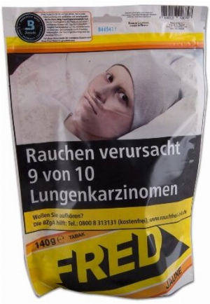 Fred Tabak Jaune ohne Zusatzstoffe 140g Beutel Zigarettentabak