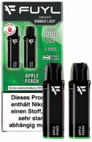 FUYL Powered by Dinner Lady Apple Peach Prefilled Pods 2x2ml 20mg