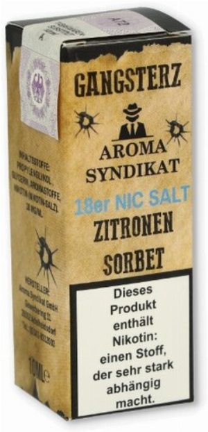 Gangsterz Zitronen-Sorbet  Nikotinsalz Liquid 10ml 18mg