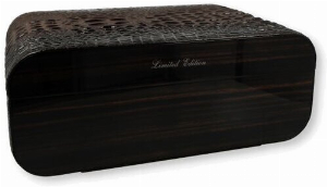 Gentili Humidor Ebano Makassar Pelle Coco Marrone Groß