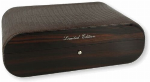 Gentili Humidor Ebano Makassar Pelle Iguana Marrone