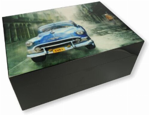 Gentili Humidor Laccato nero Macchina blu