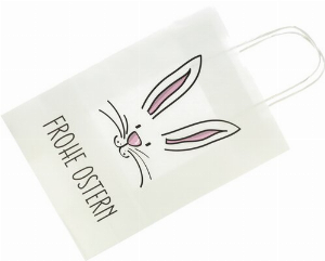 Geschenktüte Frohe Ostern Hasengesicht Kraftpapier 22x10x310cm