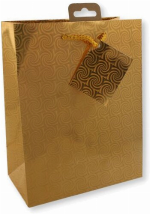 Geschenktüte Laser/Metallic Gold TBH 10x18x23cm 1 Stk.