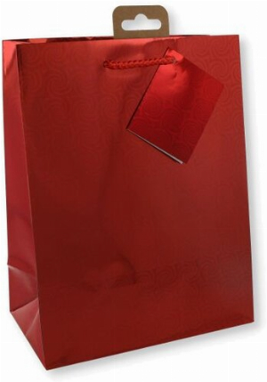 Geschenktüte Laser/Metallic Rot TBH 10x18x23cm 1 Stk.