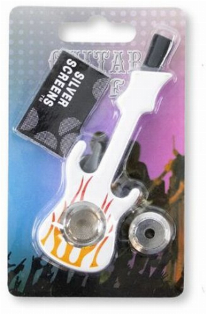 Gitarre Metall/Kunstoff Pfeife geblistert Weiß