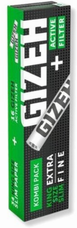 Gizeh Black King Size Silm + Active Filter (16 Filter x 34 Blatt)