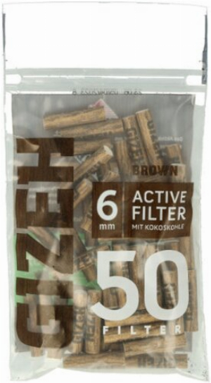 Gizeh Brown Active Filter Slim 6mm Aktivkohle 50Stk.