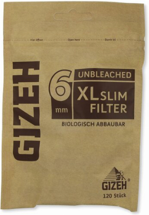 Gizeh Filter Slim Pure XL Zigarettenfilter 6mm 120 Stück