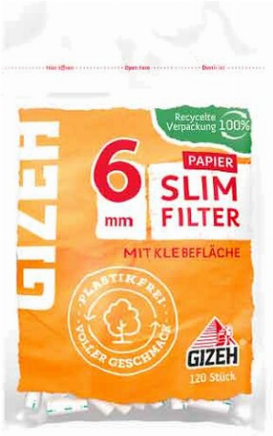 Gizeh PAPIER Filter Slim 6mm Zigarettenfilter 120 Stück