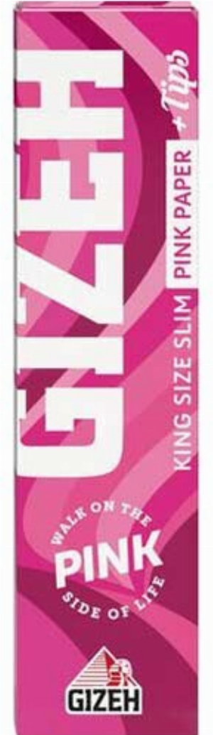 Gizeh Pink King Size Slim + Tips 34 Bättchen + 34 Tips