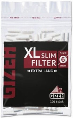 Gizeh XL Slim Filter Black Zigarettenfilter 6mm 100 Stück