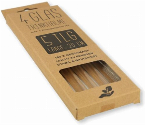 Glas Trinkhalme mit Reinigungsbürste 4 Stück