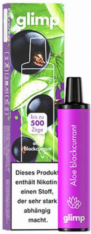 Glimp 500 Aloe Black Currant Einweg E-Shisha 17 mg Nikotin