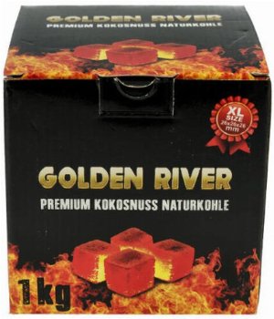Wasserpfeifenkohle Kokosnuss Golden River 1 kg