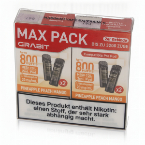 Grabit Pineapple Peach Mango Prefilled Pods 20mg Maxi Pack 4x2ml