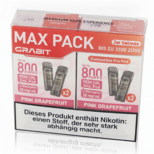 Grabit Pink Grapefruit Prefilled Pods 20mg Maxi Pack 4x2ml