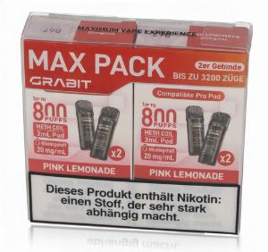 Grabit Pink Lemonade Prefilled Pods 20mg Maxi Pack 4x2ml