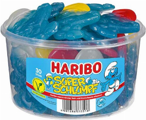 Haribo Super Schlumpf 30 Stück Dose