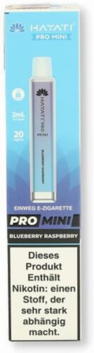 Hayati Pro Mini Einweg E-Zigarette Blueberry Raspberry 20mg/ml
