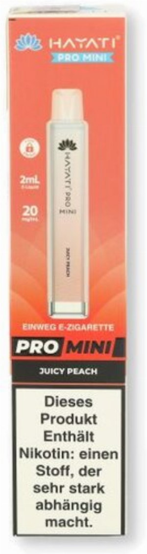 Hayati Pro Mini Einweg E-Zigarette Juicy Peach 20mg/ml