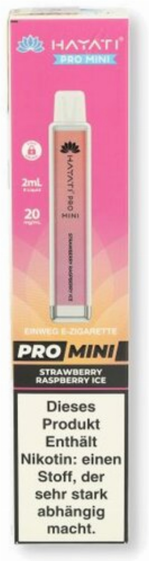Hayati Pro Mini Einweg E-Zigarette Strawberry Raspberry Ice 20mg/ml