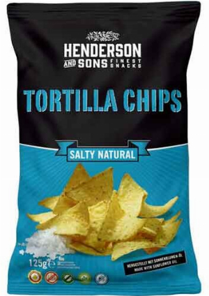 Henderson & Sons Tortilla Chips Salty Natural 125g
