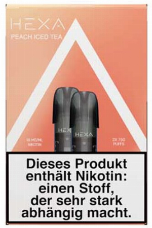 Hexa Pro Vape Pods Peach Iced Tea 2x2ml  18mg