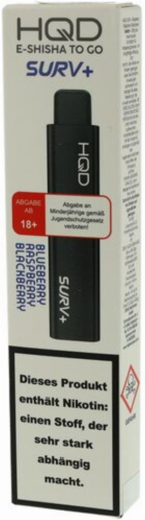 HQD Surv+ Einweg E-Zigarette Blueberry Raspberry Blackberry 18mg