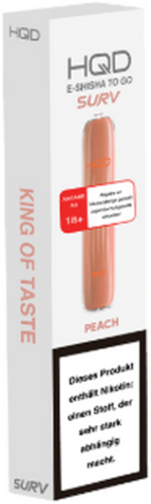 HQD Surv Einweg E-Shisha Peach (ehemalig Peach Ice) ca. 600 Züge 18mg