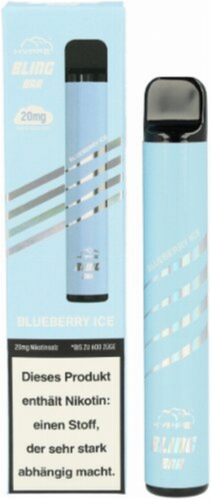 Hyppe Bling Bar 600 Einweg E-Zigarette Blueberry Ice 20mg 