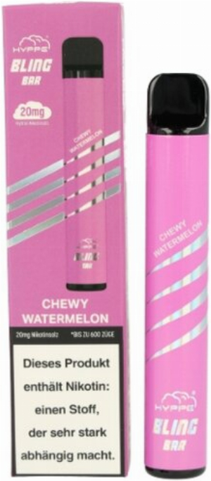 Hyppe Bling Bar 600 Einweg E-Zigarette Chewy Watermelon 20mg 