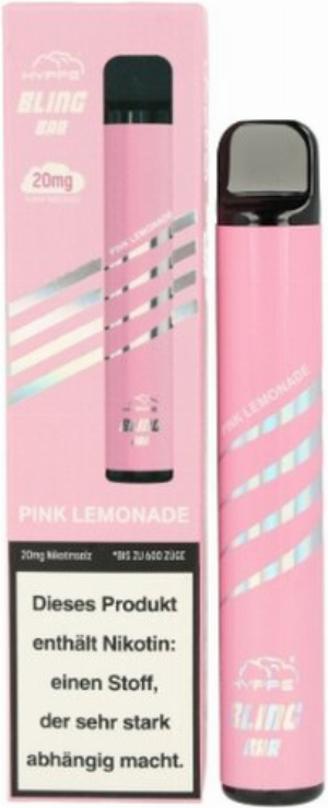 Hyppe Bling Bar 600 Einweg E-Zigarette Pink Lemonade 20mg 