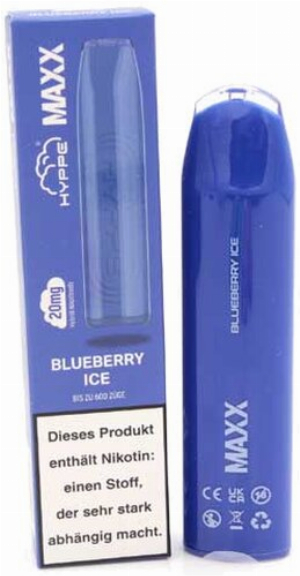 Hyppe Maxx 600 Einweg E-Zigarette Blueberry Ice Aroma 20mg