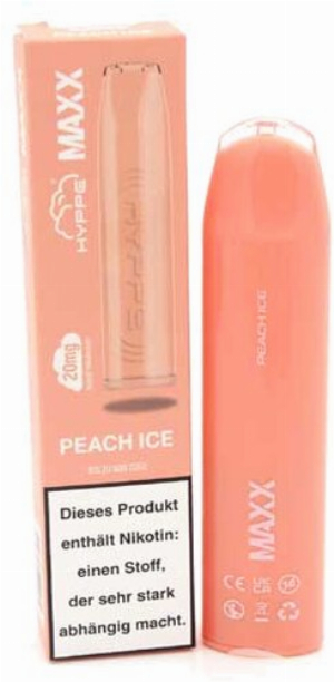 Hyppe Maxx 600 Einweg E-Zigarette Peach Ice Aroma 20mg