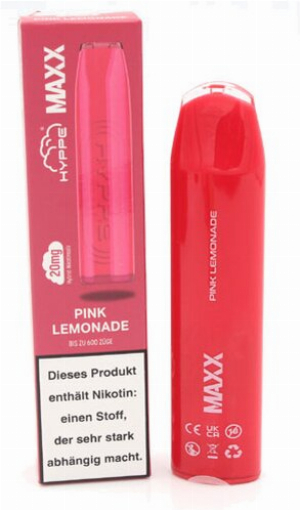Hyppe Maxx 600 Einweg E-Zigarette Pink Lemonade Aroma 20mg