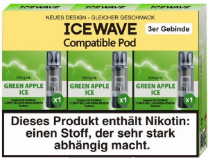 Icewave Compatible Pod Green Apple Ice 20mg/ml 3 Stück