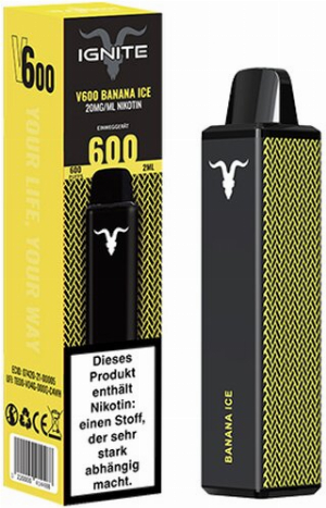 IGNITE V600 Einweg E-Zigarette Banana Ice 20mg