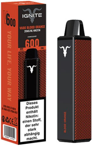 IGNITE V600 Einweg E-Zigarette Blood Orange 20mg