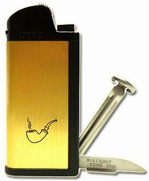 IMCO Chic 4 Pipe Stein Feuerzeug gold